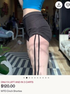 Funktions of nature ALL Black Cinch Side Tie Shorties - size L